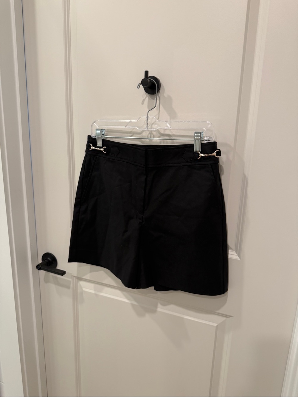White House Black Market Black Shorts with Metal Ring Detail - Picture 2 of 9